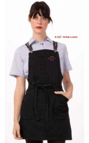 Design # 16844 Ascension Coffee Women's Jet Black Berkeley Bib Apron