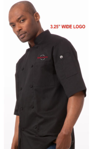 Design 16850 Ascension Coffee Black S/S Cool Vent Chef Jacket