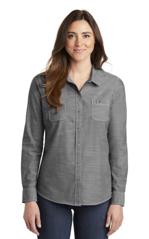Design #20083 Port Authority Female Slub Chambray Long Sleeve Shirt