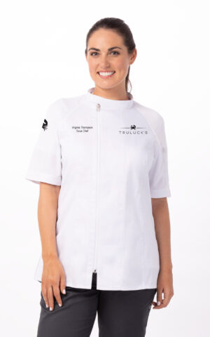 #20545 Truluck's Women's Varkala Short Sleeve Chef Coat