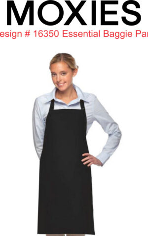 Design #16350 USA Made Material & Apron 34" x 24" Butcher Bib in Black