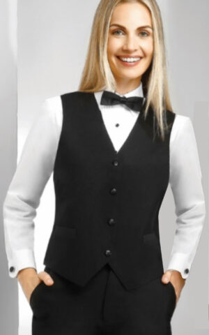 Design #20664 Truluck's Women's Bartender V-Neck Vest w/logo Left Chest