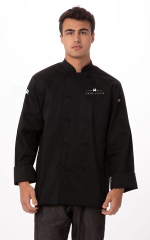 #20550 Calgary 4.7oz Busser Black Long Sleeve Uniform Jacket