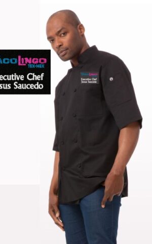 Taco Lingo Design # 19743 Black Dishwasher Montreal Chef Jacket