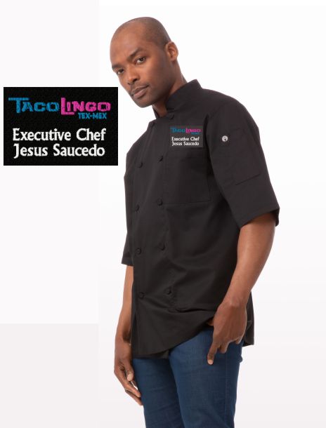 Taco Lingo Design # 19743 Black Dishwasher Montreal Chef Jacket